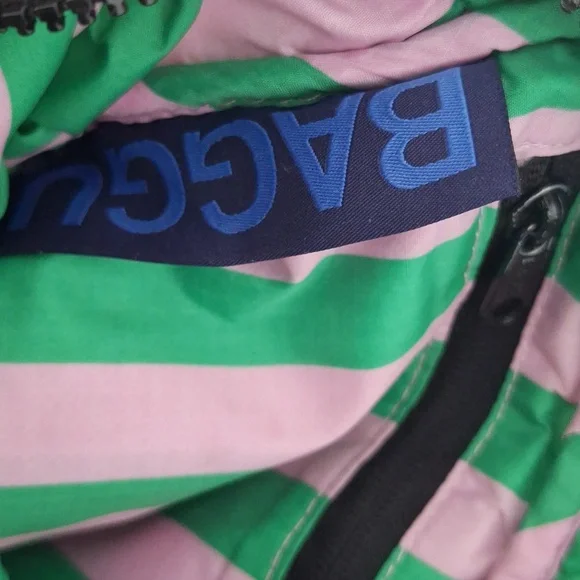 BAGGU Pink Green Awning Stripe Puffy Fanny Pack - Picture 12 of 13